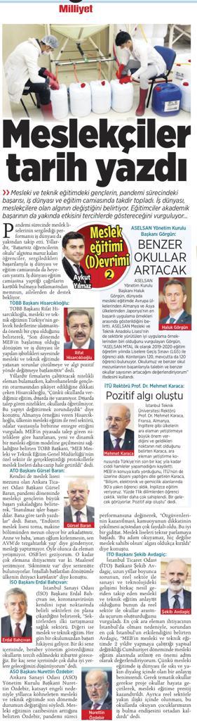 Mesleki ve teknik eğitimdeki gençlerin, pandemi sürecindeki başarısı, iş dünyası ve eğitim camiasında takdir topladı.